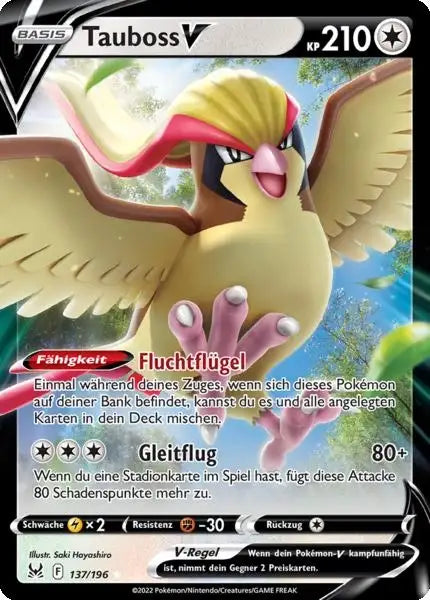 Tauboss V 137/196 – Pokémon Verlorener Ursprung Karte