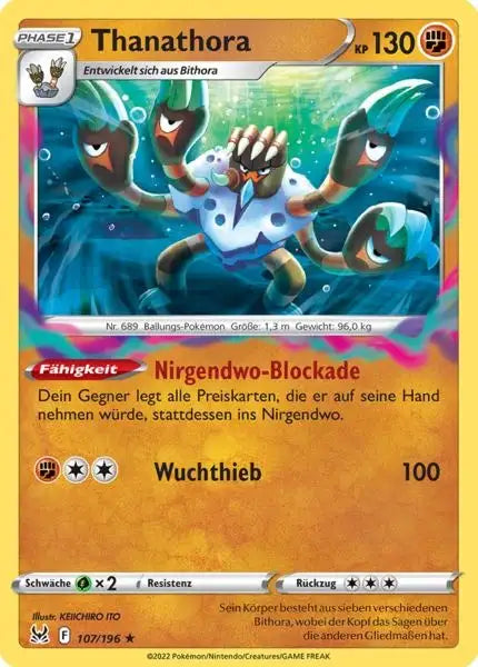 Thanathora 107/196 – Pokémon Verlorener Ursprung Karte