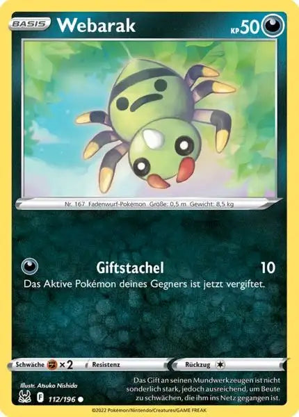 Webarak 112/196 – Pokémon Verlorener Ursprung Karte