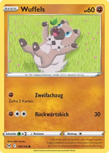 Wuffels 109/196 – Pokémon Verlorener Ursprung Karte