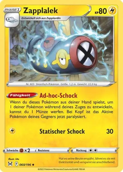 Zapplalek 060/196 – Pokémon Verlorener Ursprung Karte