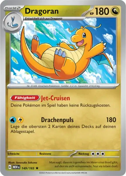 Dragoran 149/165 – Pokémon 151 Karte