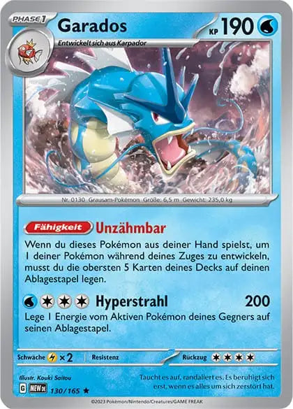 Garados 130/165 – Pokémon 151 Karte