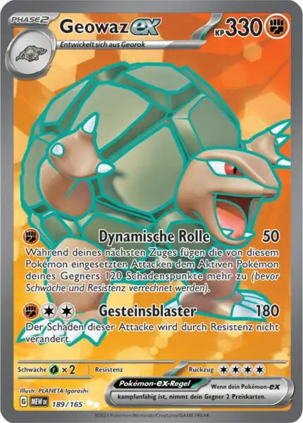 Geowaz ex 189/165 – Pokémon 151 Karte
