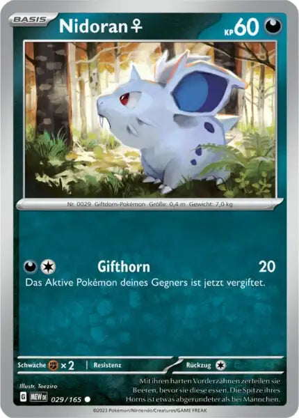 Nidoran 029/165 – Pokémon 151 Karte