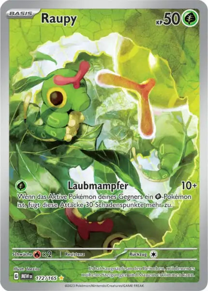 Raupy 172/165 – Pokémon 151 Karte