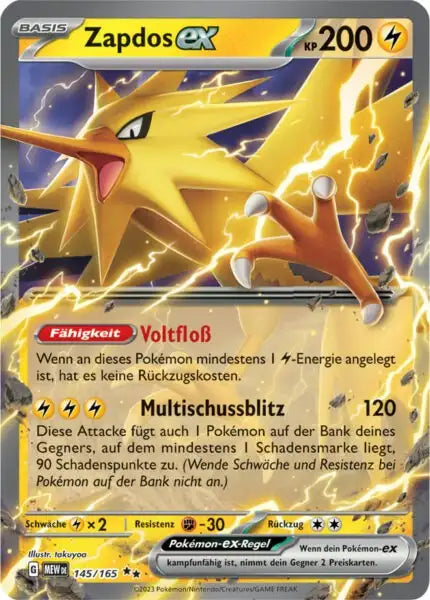 Zapdos ex 145/165 – Pokémon 151 Karte