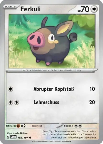 Ferkuli 182/197 – Pokémon Obsidianflammen Karte