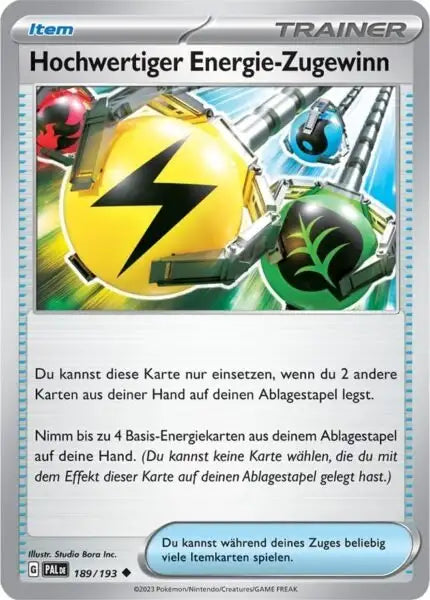 Hochwertiger Energie Zugewinn 189/193 – Pokémon Entwicklungen in Paldea Karte