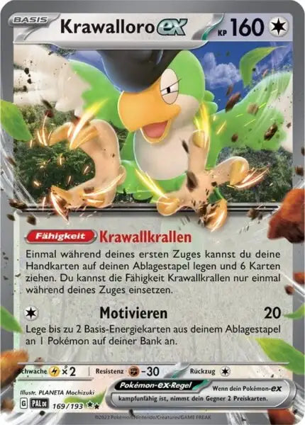 Krawalloro ex 169/193 – Pokémon Entwicklungen in Paldea Karte