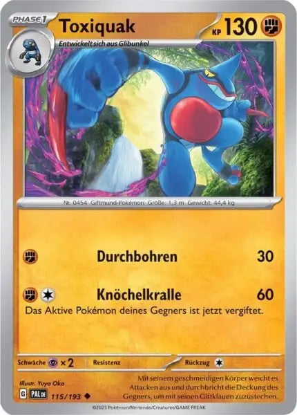 Toxiquak 115/193 – Pokémon Entwicklungen in Paldea Karte
