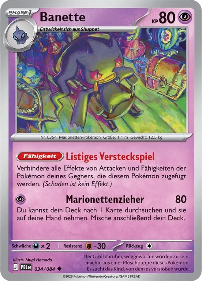 Banette 034/084 – Pokémon Dunkelnacht Karte