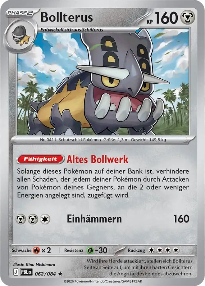 Bollterus 062/084 – Pokémon Dunkelnacht Karte