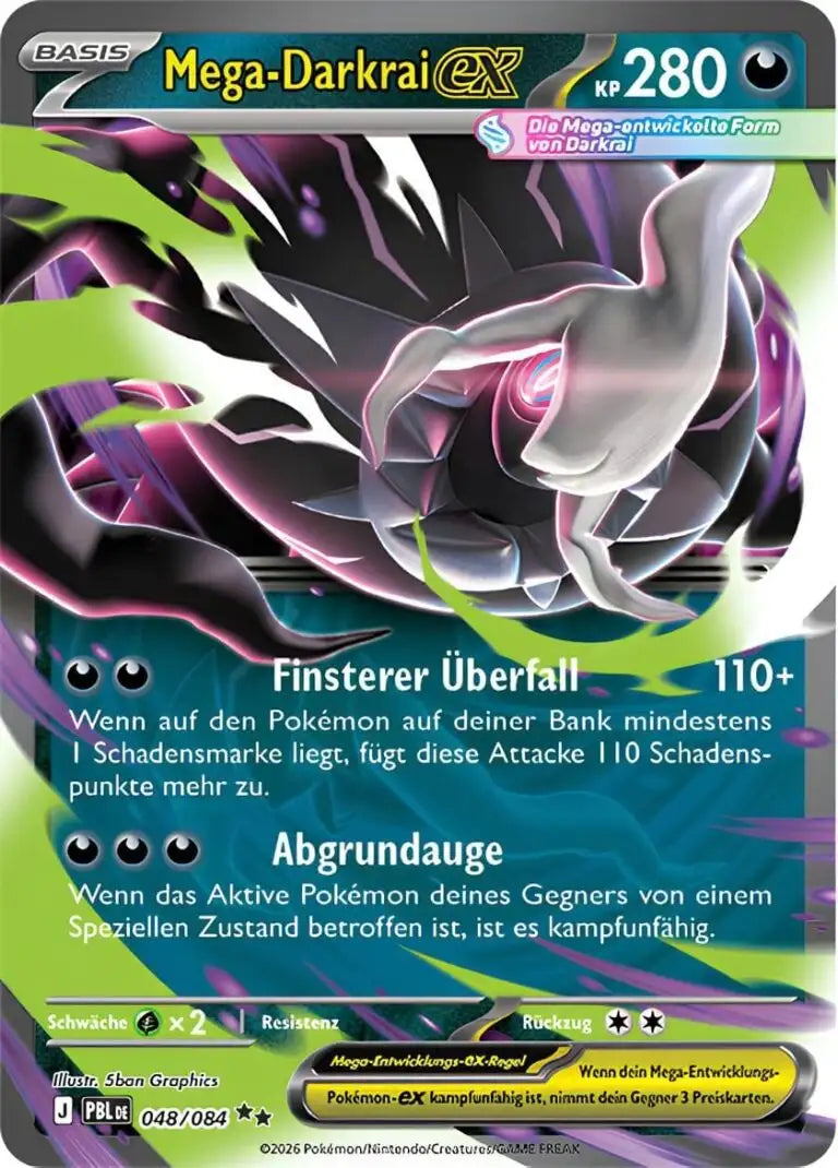 Mega Darkrai ex 048/084 – Pokémon Dunkelnacht Karte