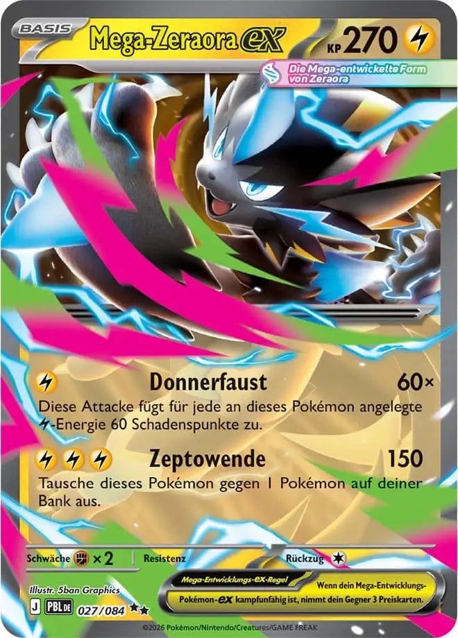 Mega Zeraora ex 027/084 – Pokémon Dunkelnacht Karte