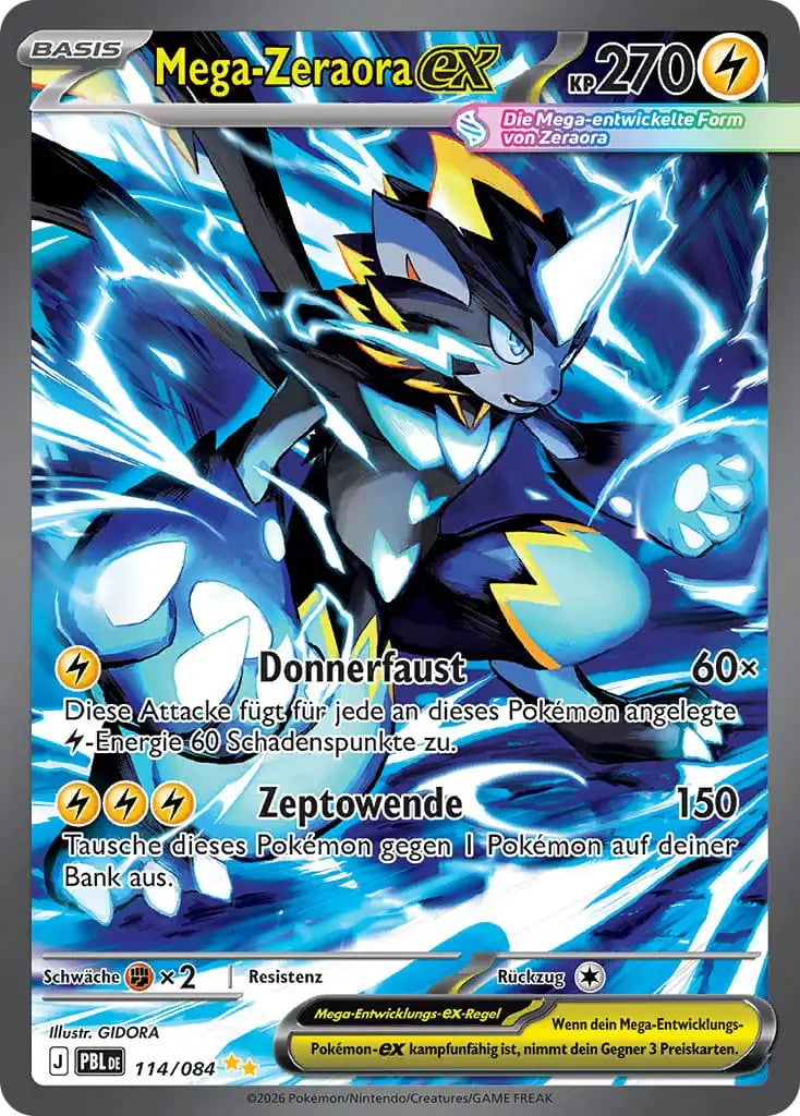 Mega Zeraora ex 114/084 – Pokémon Dunkelnacht Karte