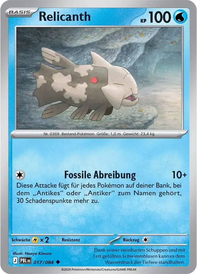 Relicanth 017/084 – Pokémon Dunkelnacht Karte