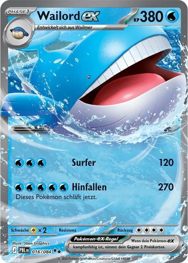 Wailord ex 016/084 – Pokémon Dunkelnacht Karte