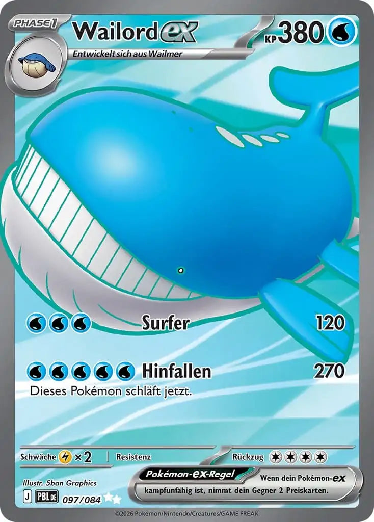 Wailord ex 097/084 – Pokémon Dunkelnacht Karte
