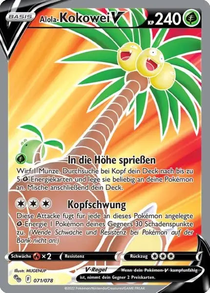 Alola Kokowei V 071/078 – Pokémon Pokémon GO Karte