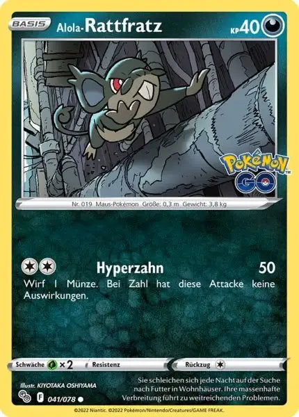 Alola Rattfratz 041/078 – Pokémon Pokémon GO Karte
