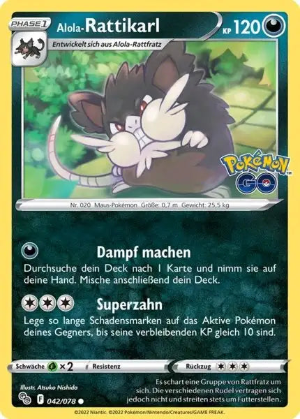 Alola Rattikarl 042/078 – Pokémon Pokémon GO Karte