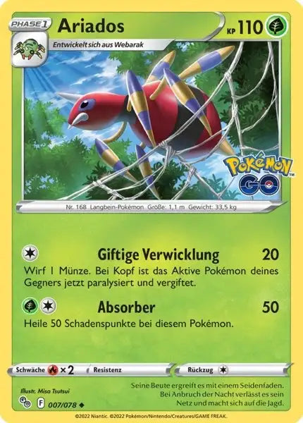 Ariados 007/078 – Pokémon Pokémon GO Karte