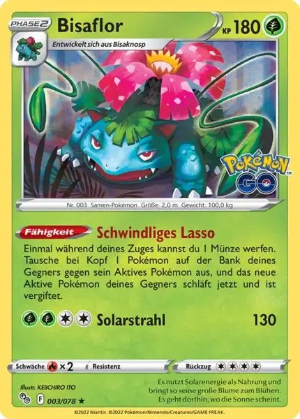 Bisaflor 003/078 – Pokémon Pokémon GO Karte