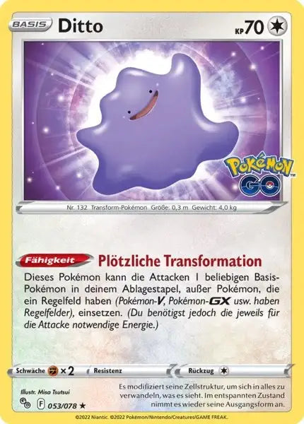 Ditto 053/078 – Pokémon Pokémon GO Karte
