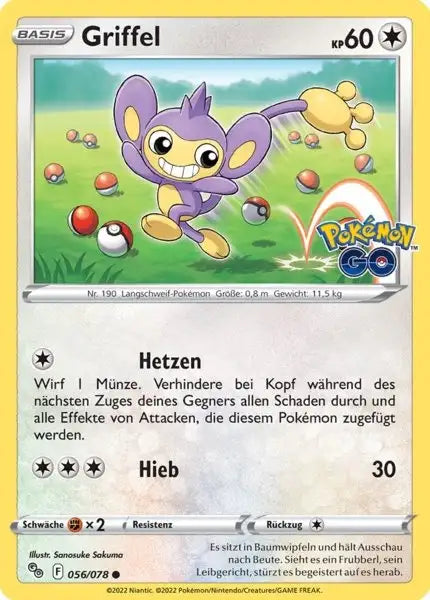Griffel 056/078 – Pokémon Pokémon GO Karte