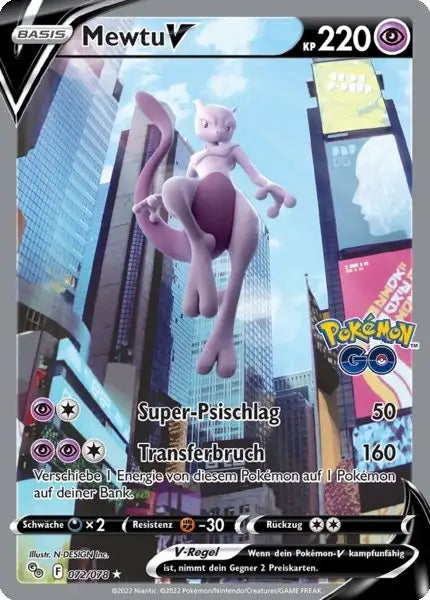 Mewtu V 072/078 – Pokémon Pokémon GO Karte