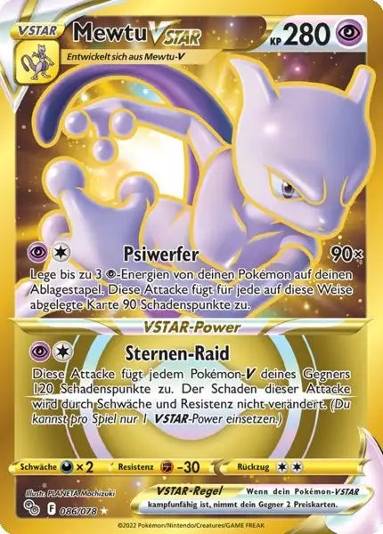Mewtu VSTAR 086/078 – Pokémon Pokémon GO Karte