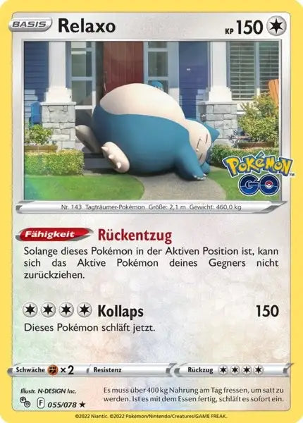 Relaxo 055/078 – Pokémon Pokémon GO Karte