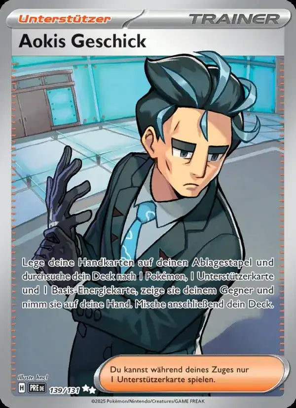 Aokis geschick 139/131 – Pokémon Prismatische Entwicklungen Karte
