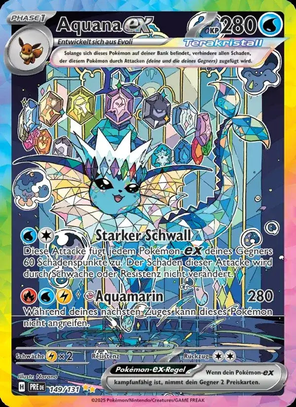 Aquana ex 149/131 – Pokémon Prismatische Entwicklungen Karte
