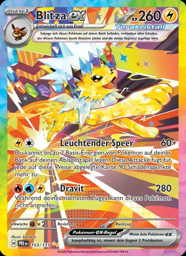 Blitza ex 153/131 – Pokémon Prismatische Entwicklungen Karte