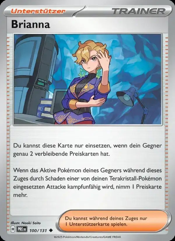 Brianna 100/131 – Pokémon Prismatische Entwicklungen Karte