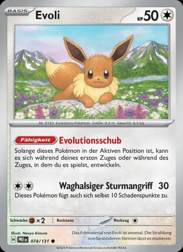 Evoli 074/131 – Pokémon Prismatische Entwicklungen Karte