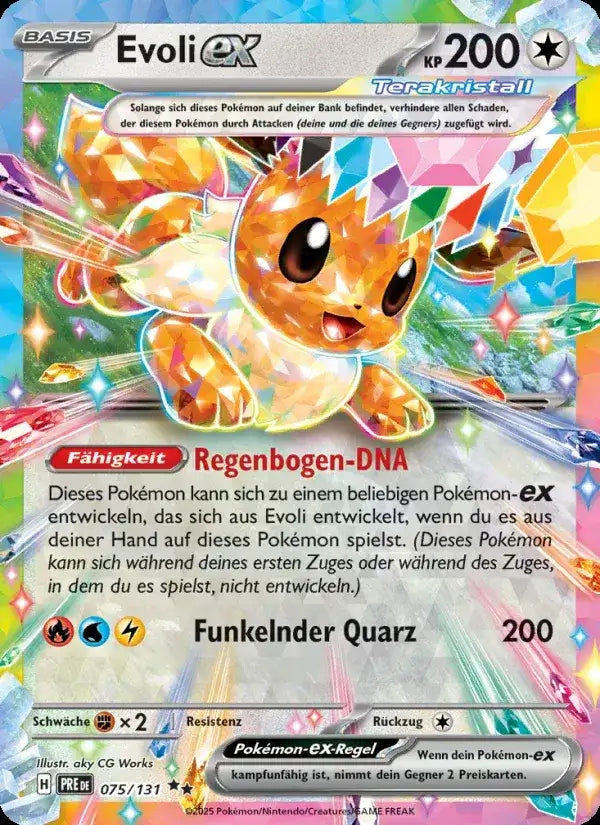 Evoli ex 075/131 – Pokémon Prismatische Entwicklungen Karte