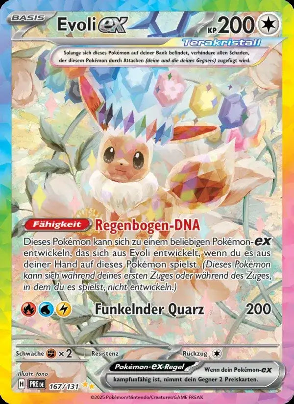 Evoli ex 167/131 – Pokémon Prismatische Entwicklungen Karte