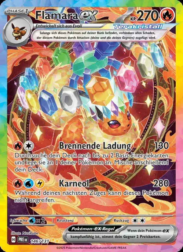 Flamara ex 146/131 – Pokémon Prismatische Entwicklungen Karte