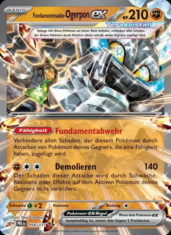 Fundamentmaske ogerpon ex 058/131 – Pokémon Prismatische Entwicklungen Karte