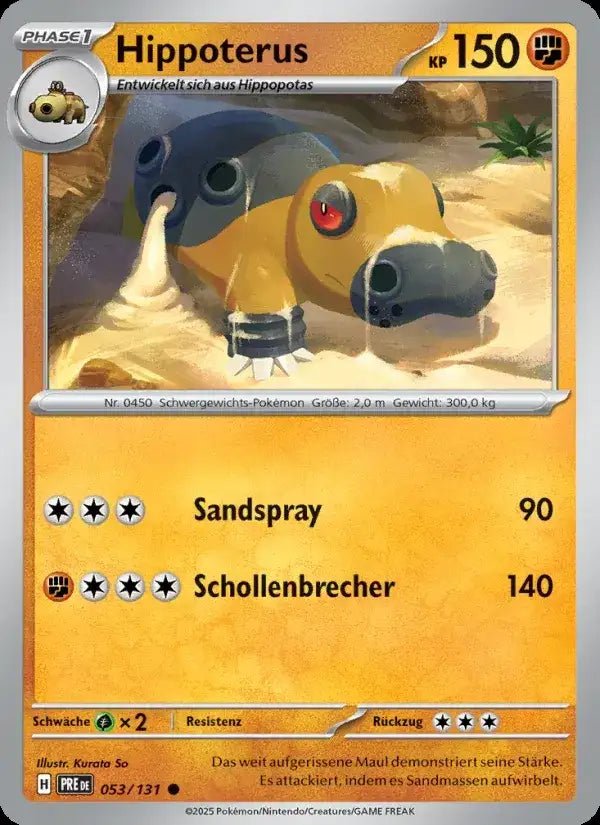Hippoterus 053/131 – Pokémon Prismatische Entwicklungen Karte