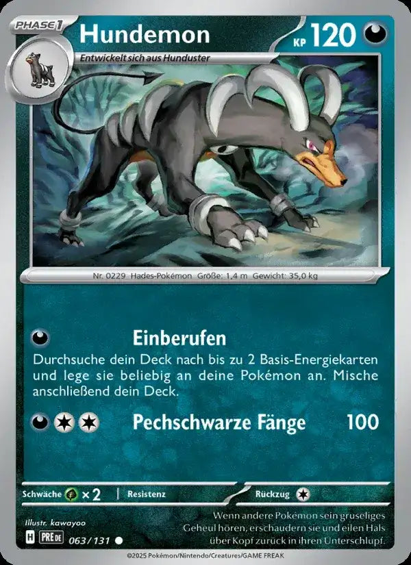 Hundemon 063/131 – Pokémon Prismatische Entwicklungen Karte