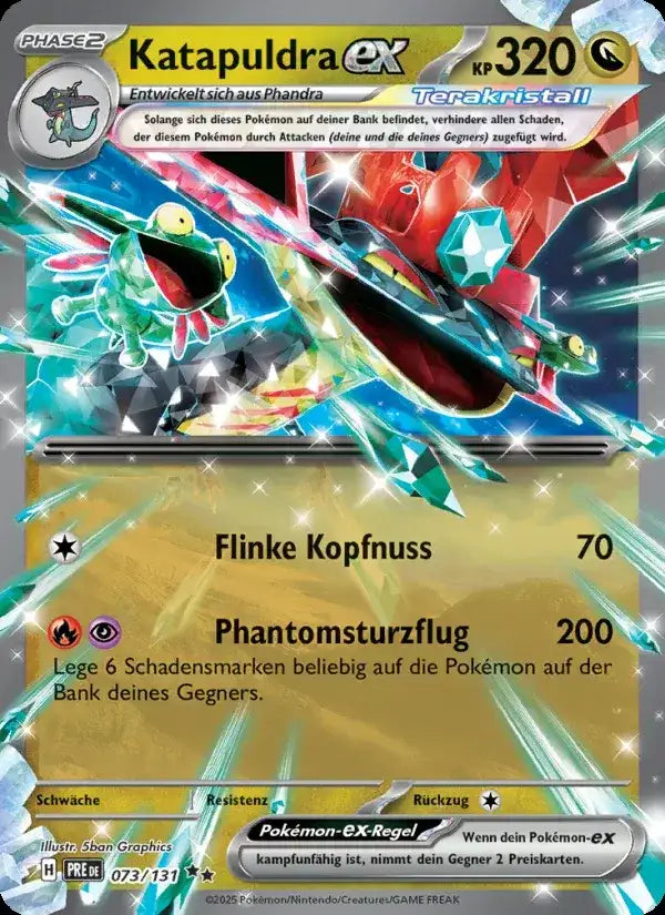 Katapuldra ex 073/131 – Pokémon Prismatische Entwicklungen Karte