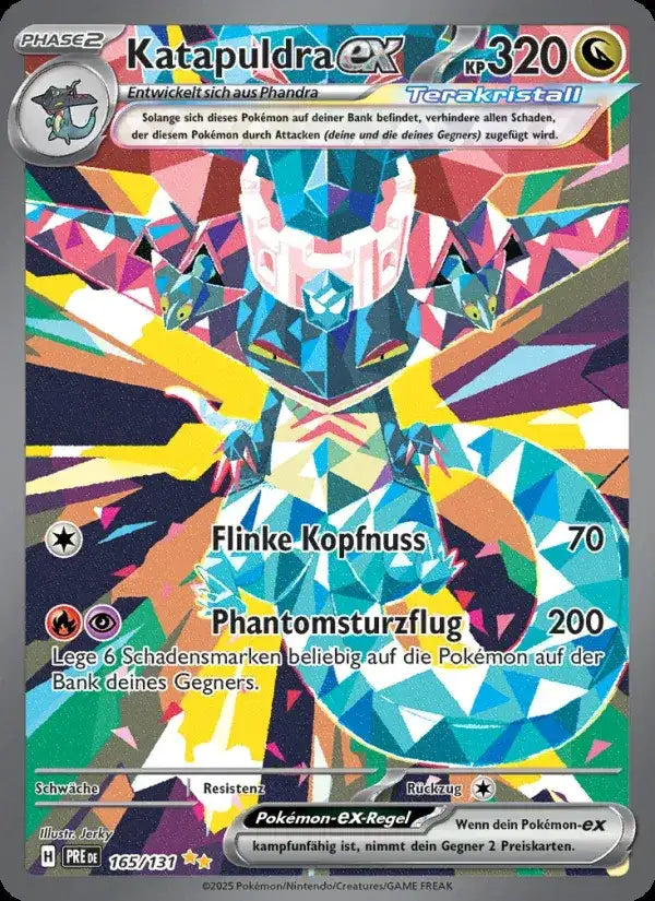 Katapuldra ex 165/131 – Pokémon Prismatische Entwicklungen Karte