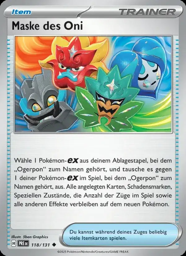 Maske des oni 118/131 – Pokémon Prismatische Entwicklungen Karte