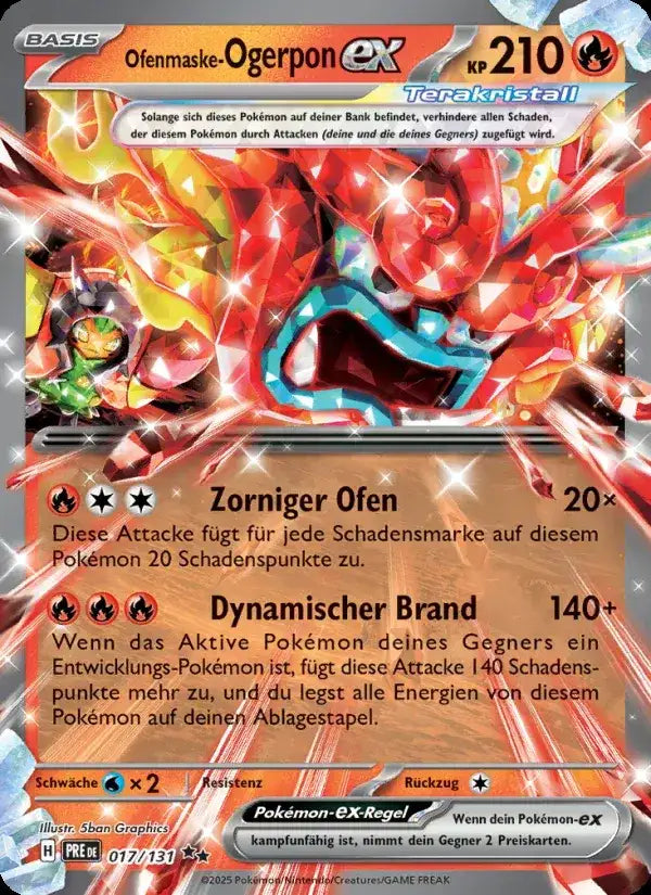 Ofenmaske ogerpon ex 017/131 – Pokémon Prismatische Entwicklungen Karte