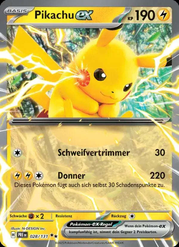 Pikachu ex 028/131 – Pokémon Prismatische Entwicklungen Karte
