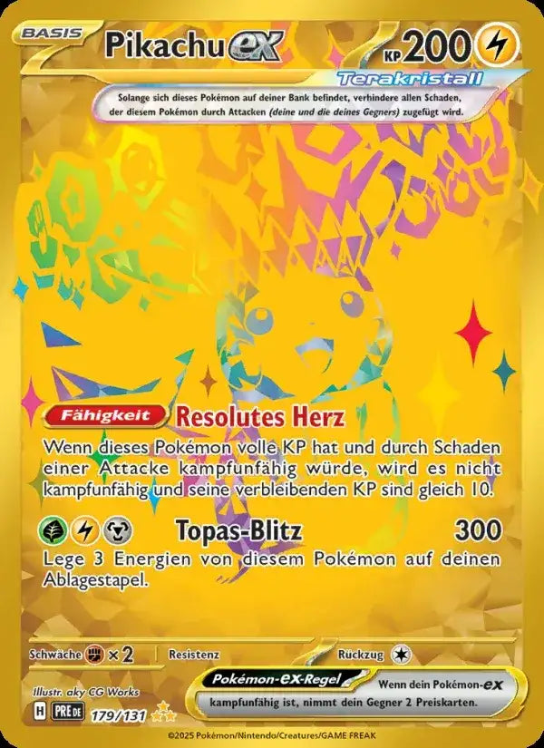 Pikachu ex 179/131 – Pokémon Prismatische Entwicklungen Karte